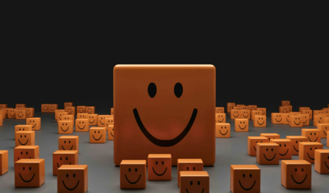 Happy Employees (smiling boxes.) Strong Company Culture